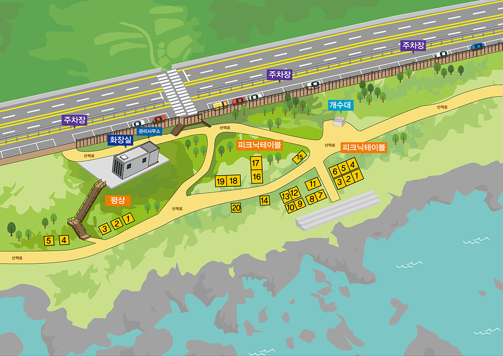 주전 보밑항 피크닉장 배치도